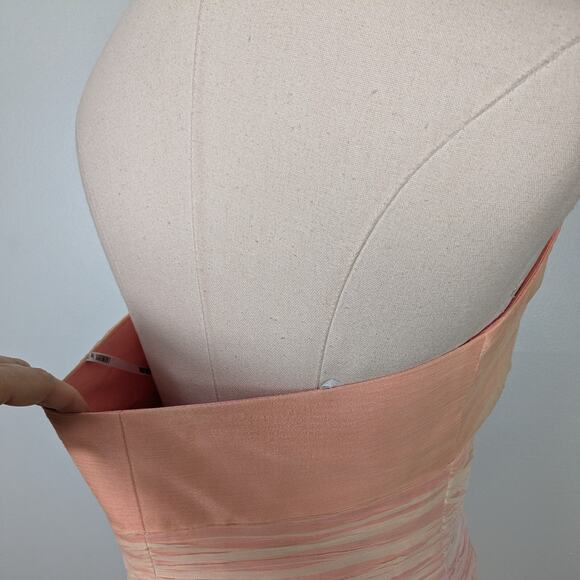 Silk Midi Dress Cocktail Gown 8P Pink Orange Vintage Fairy Y2K Ombre Nymph Glam - Picture 12 of 16